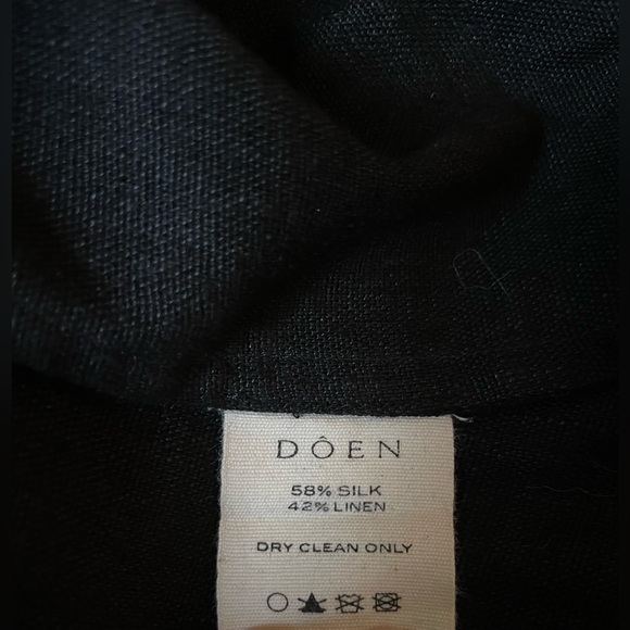 NWT Doen Tarragon Ruffle Midi Dress in Black Linen Silk Blend Pocket Sz XS - Picture 9 of 9